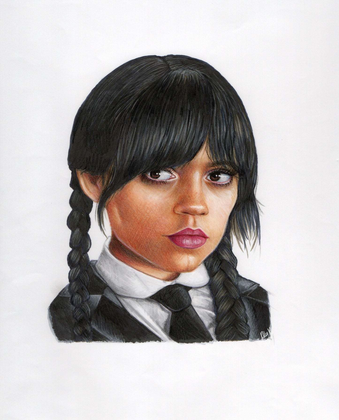 Wednesday Addams (Jenna Ortega) - 9x12in Drawing