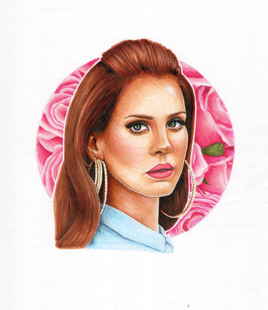 Lana Del Rey - 8.27x11.69in Drawing