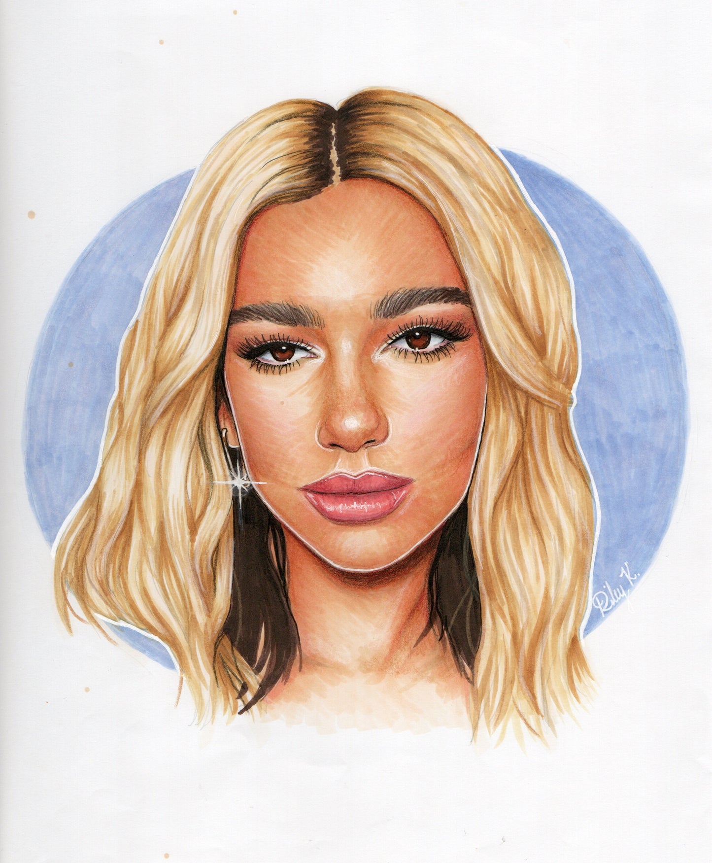 Dua Lipa #2 - 9x12in Drawing