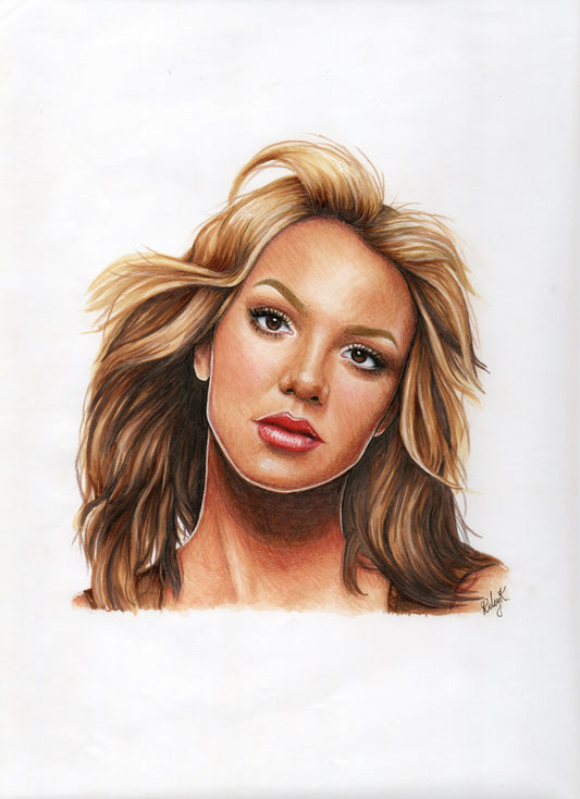 (Early 2000s) Britney Spears - 9x12in Drawing