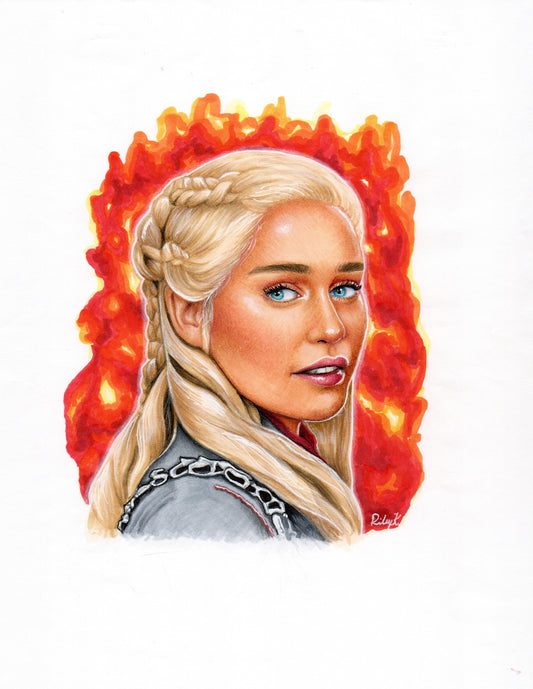 Daenerys Targaryen - 8.27x11.69in Drawing